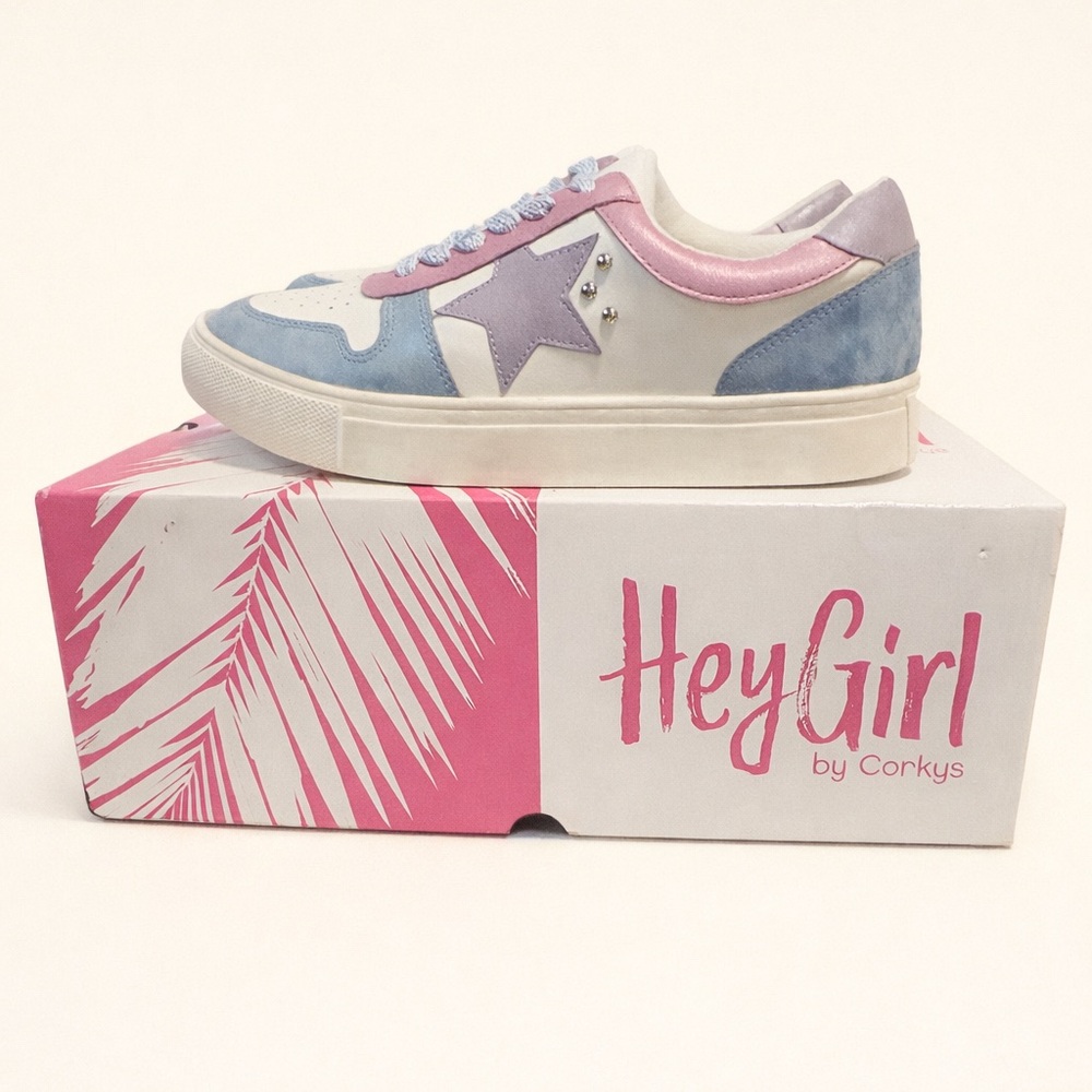 HeyGirl Corkys Constellation Star Sneakers Pastel Size 6 NWT incudes box